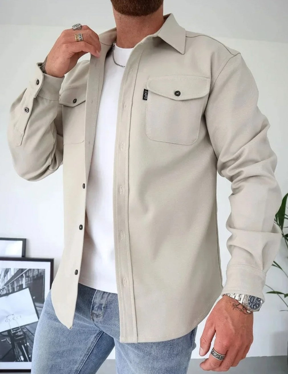 Thijs | Overshirt met borstzakken