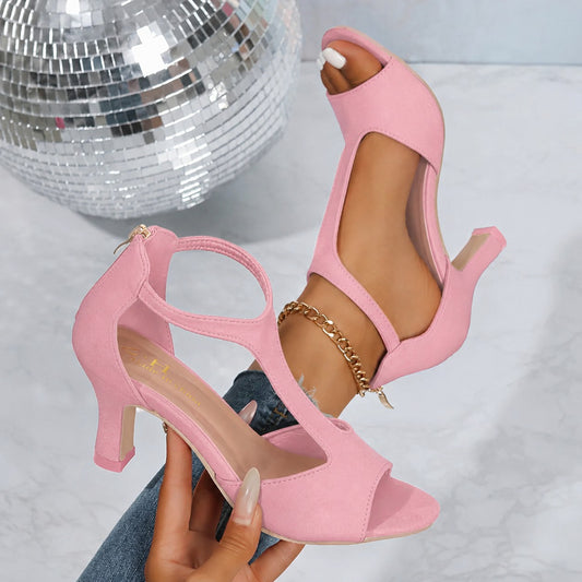 Tanja | Suède sandalen met kruisbandjes