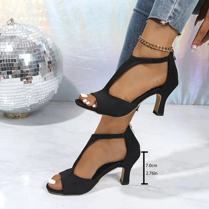 Tanja | Suède sandalen met kruisbandjes