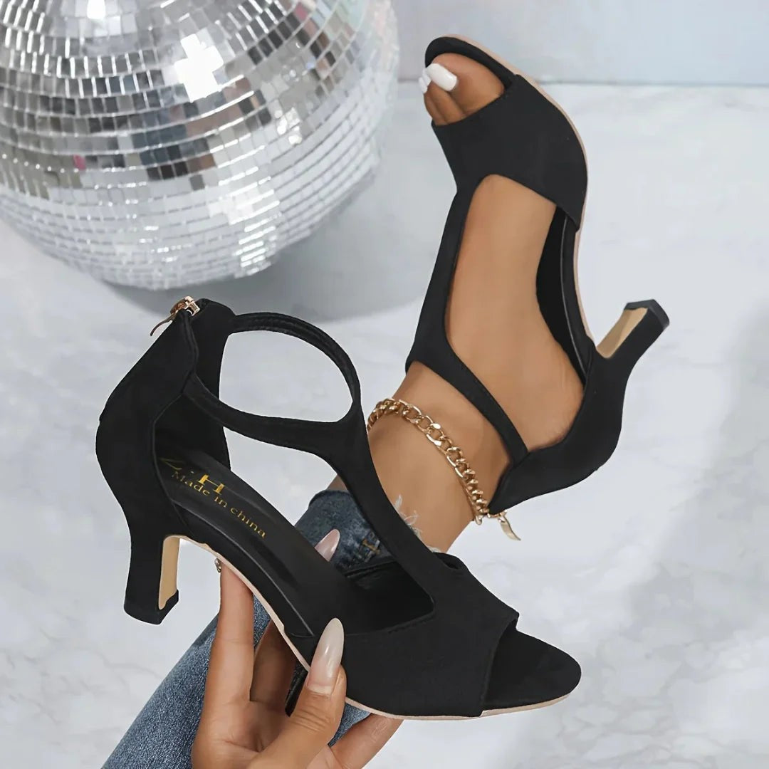 Tanja | Suède sandalen met kruisbandjes