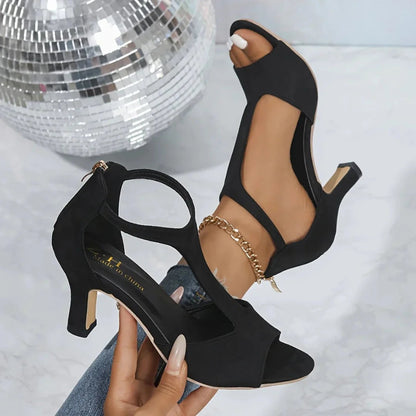 Tanja | Suède sandalen met kruisbandjes