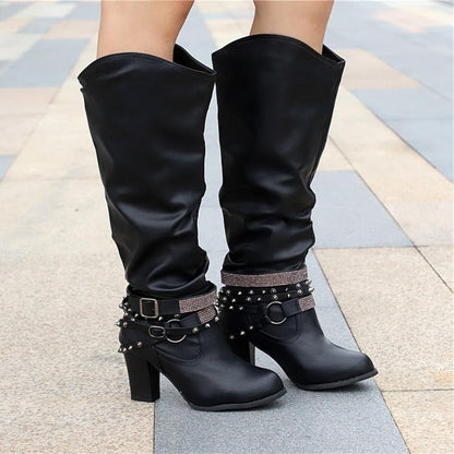 Jolien | Laarzen met studs op de hiel