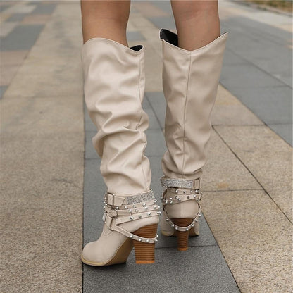 Jolien | Laarzen met studs op de hiel