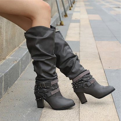 Jolien | Laarzen met studs op de hiel