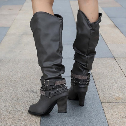 Jolien | Laarzen met studs op de hiel