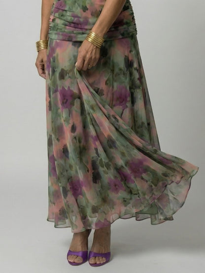Bea | Midi-jurk van chiffon met V-hals