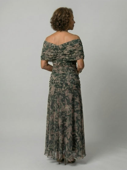 Bea | Midi-jurk van chiffon met V-hals
