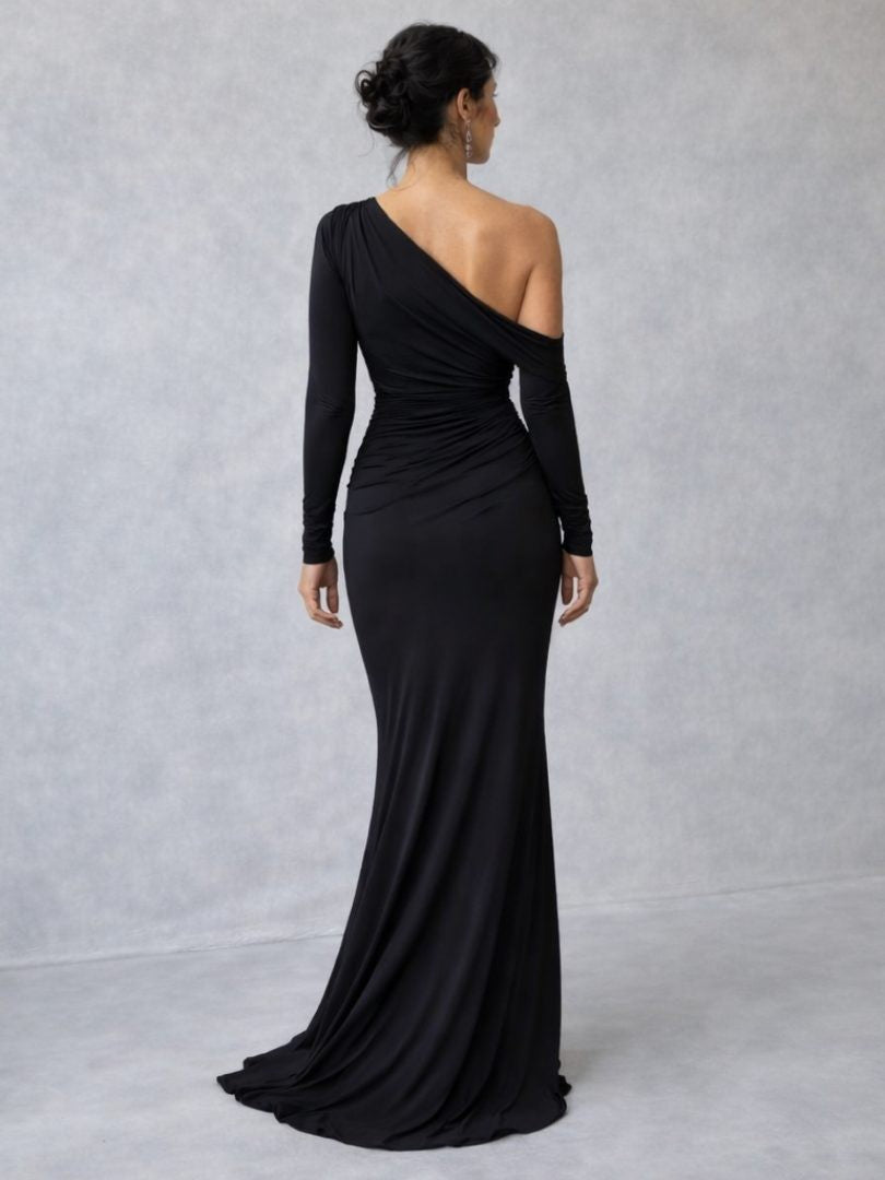 Tamara | Asymmetrische maxi-jurk met één mouw