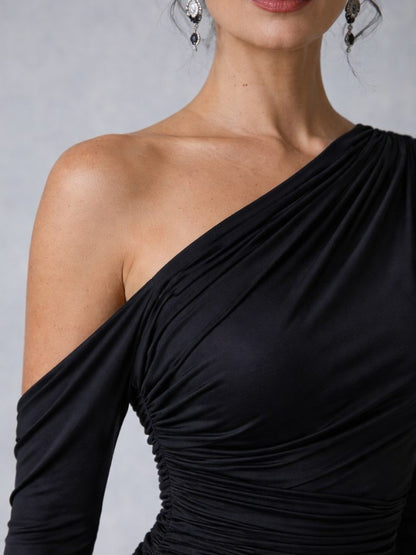 Tamara | Asymmetrische maxi-jurk met één mouw
