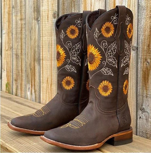 Willemijn | Cowboylaarzen met zonnebloemen