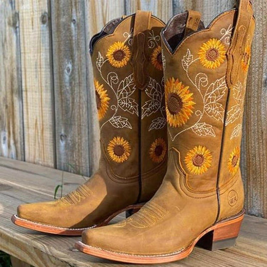 Willemijn | Cowboylaarzen met zonnebloemen