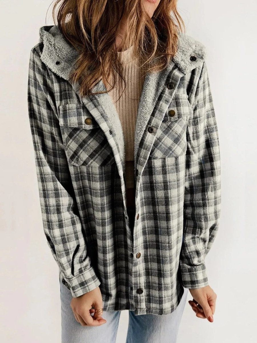 Marleen | Oversized geruite jas met capuchon