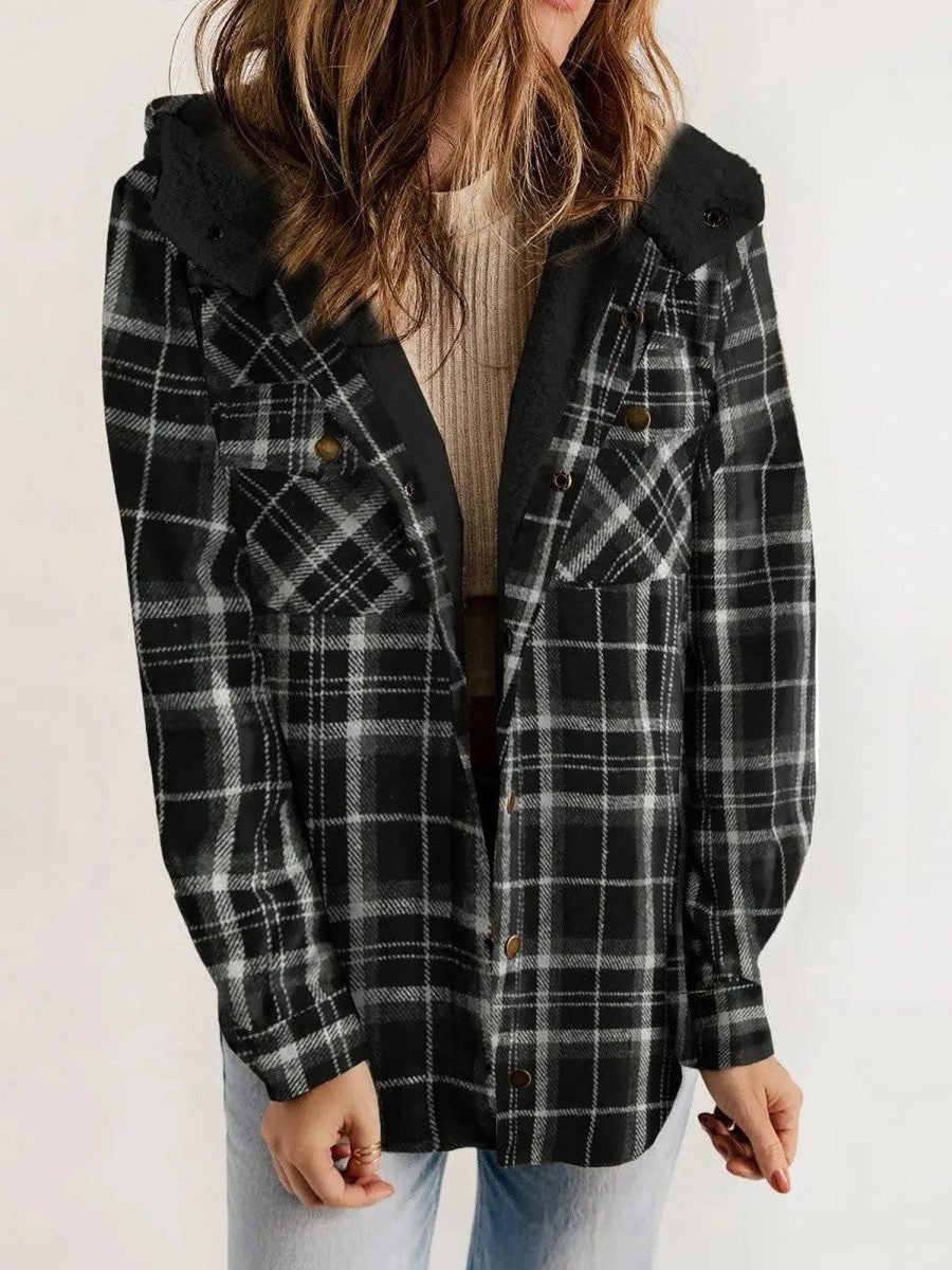 Marleen | Oversized geruite jas met capuchon