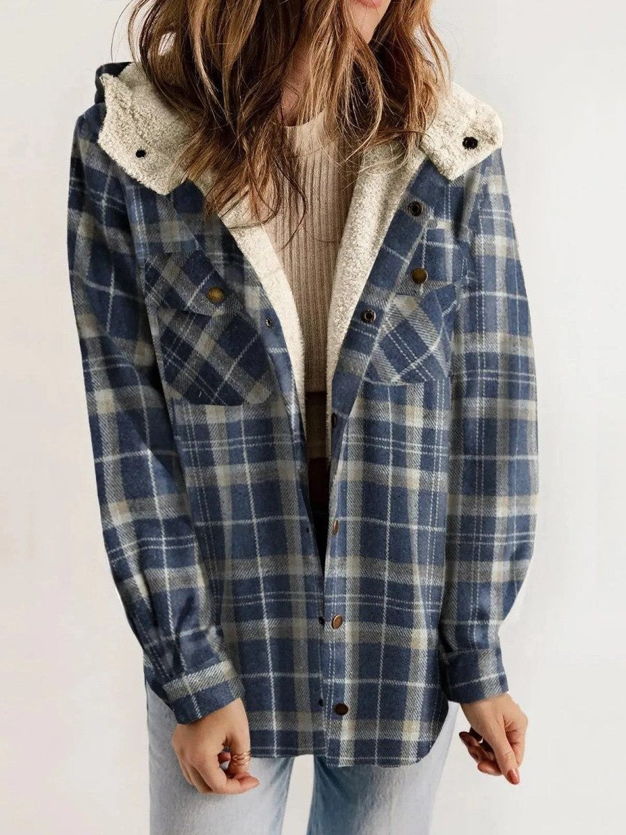 Marleen | Oversized geruite jas met capuchon