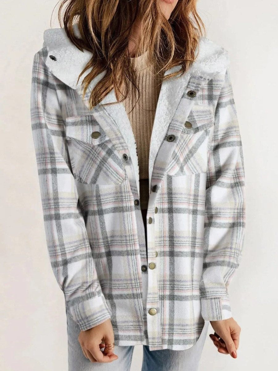 Marleen | Oversized geruite jas met capuchon