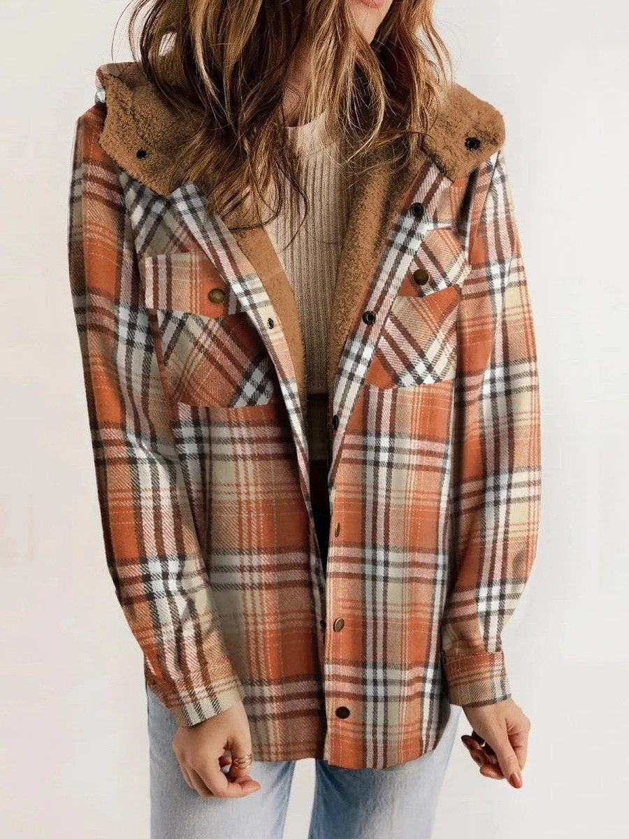 Marleen | Oversized geruite jas met capuchon