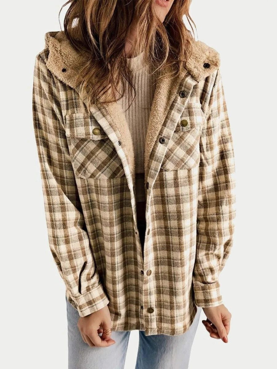 Marleen | Oversized geruite jas met capuchon