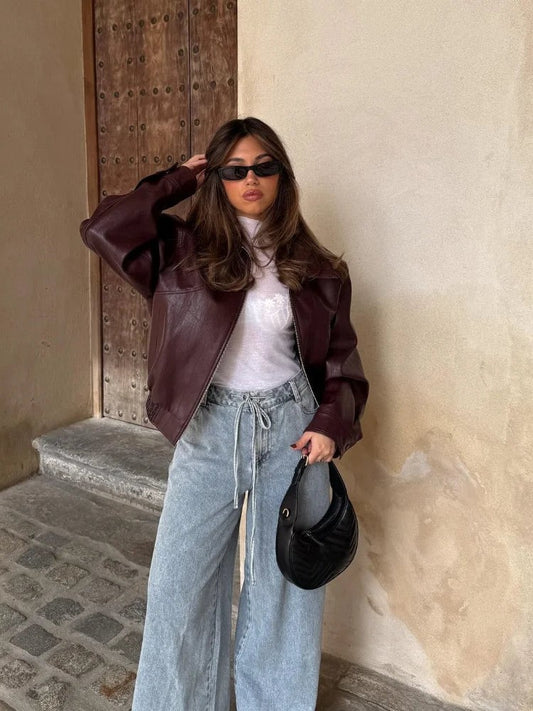 Britt | Imitatieleren jas oversized