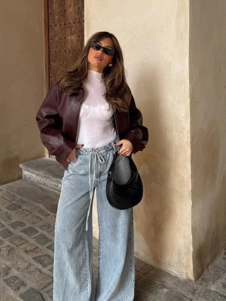 Britt | Imitatieleren jas oversized
