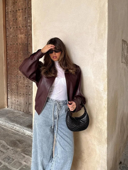 Britt | Imitatieleren jas oversized