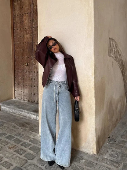 Britt | Imitatieleren jas oversized