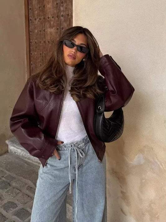 Britt | Imitatieleren jas oversized