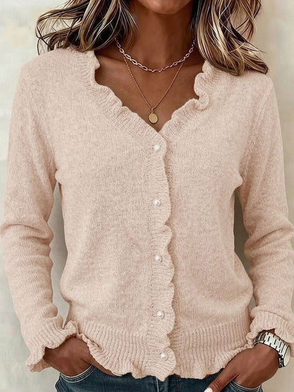 Marit | Cardigan met ruches en V-hals