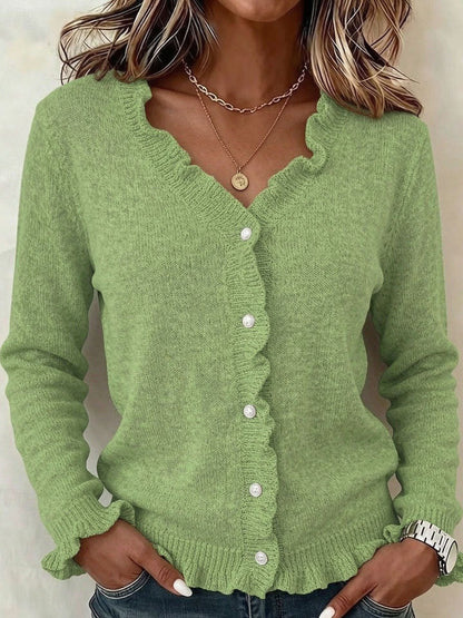 Marit | Cardigan met ruches en V-hals