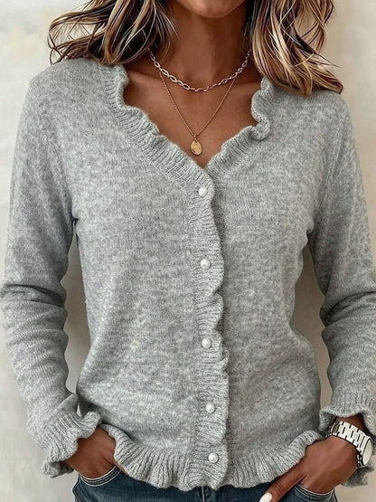 Marit | Cardigan met ruches en V-hals
