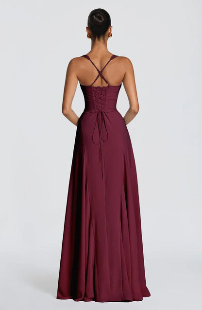 Vicky | Maxi-jurk met sweetheart hals en rimpels