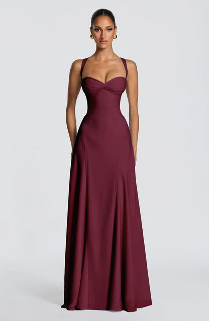 Vicky | Maxi-jurk met sweetheart hals en rimpels