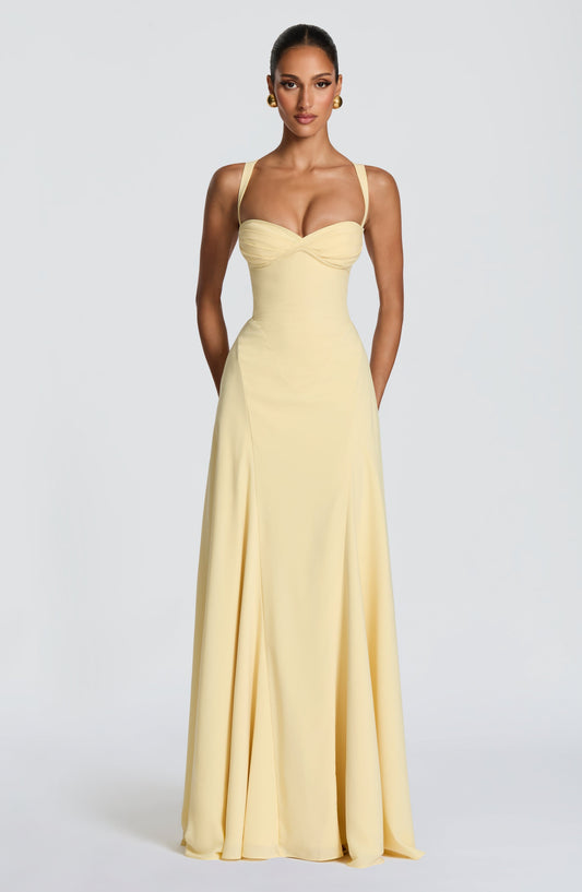 Vicky | Maxi-jurk met sweetheart hals en rimpels