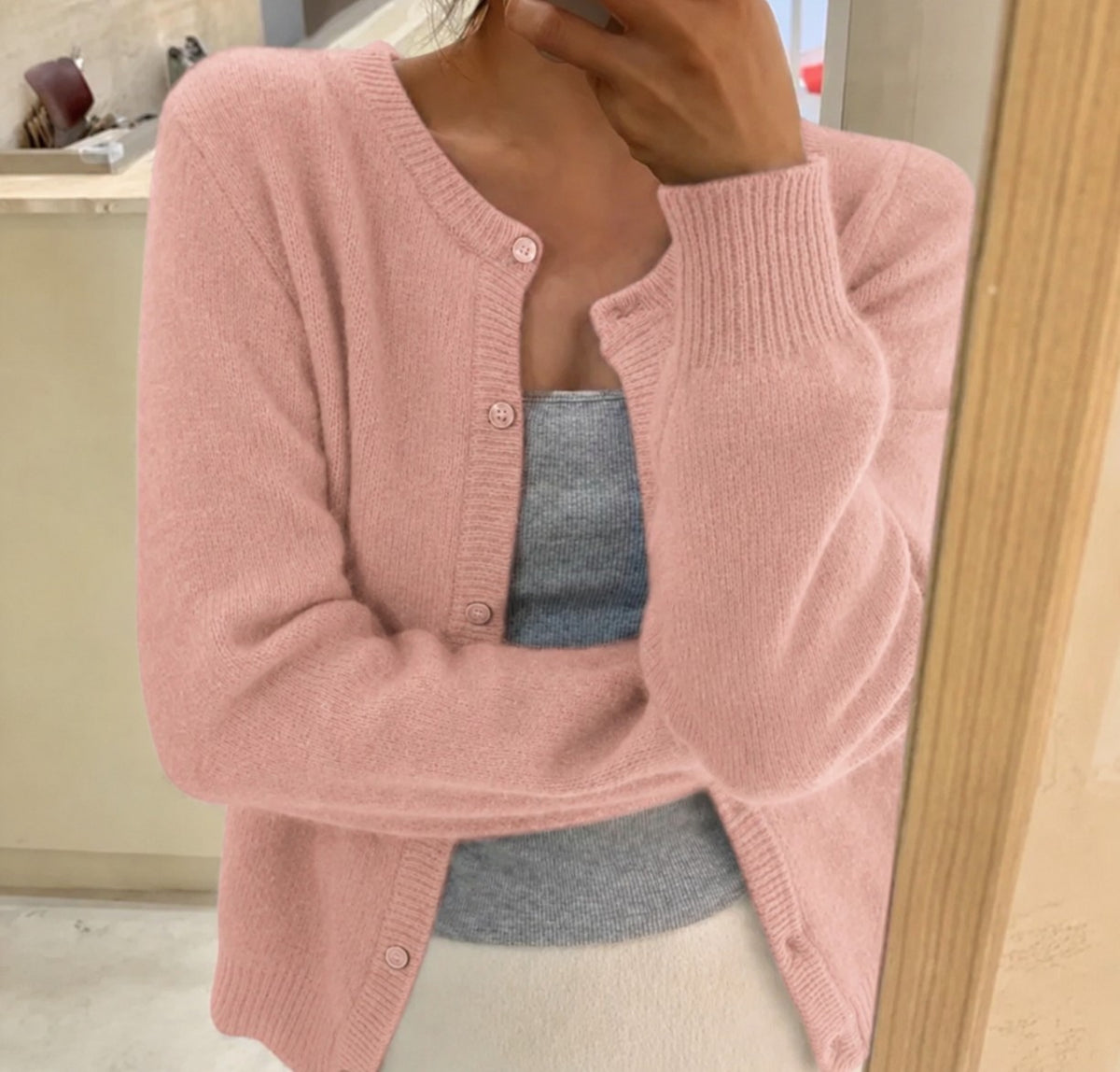 Senna | Cardigan met ronde hals en knopen