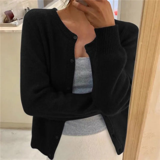 Senna | Cardigan met ronde hals en knopen