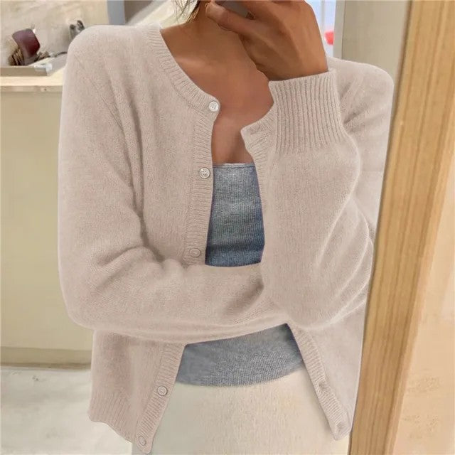 Senna | Cardigan met ronde hals en knopen