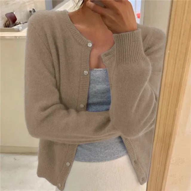 Senna | Cardigan met ronde hals en knopen