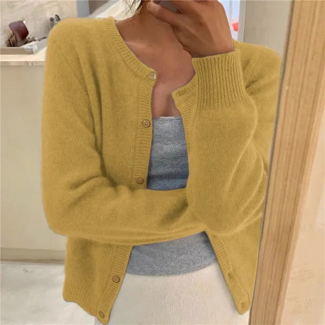 Senna | Cardigan met ronde hals en knopen