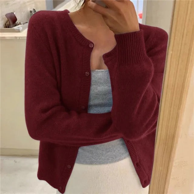 Senna | Cardigan met ronde hals en knopen