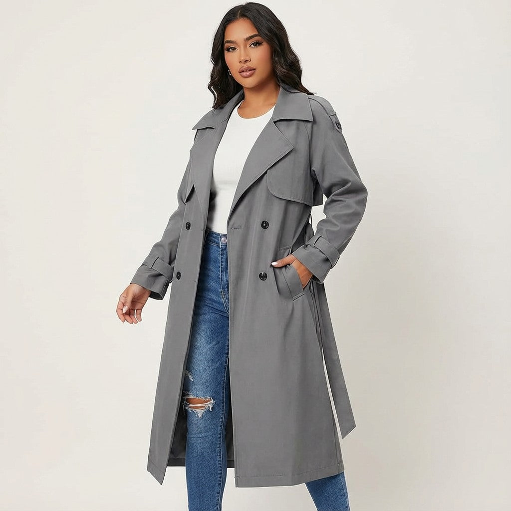 Kiki | Lange trenchcoat met klassieke knopen