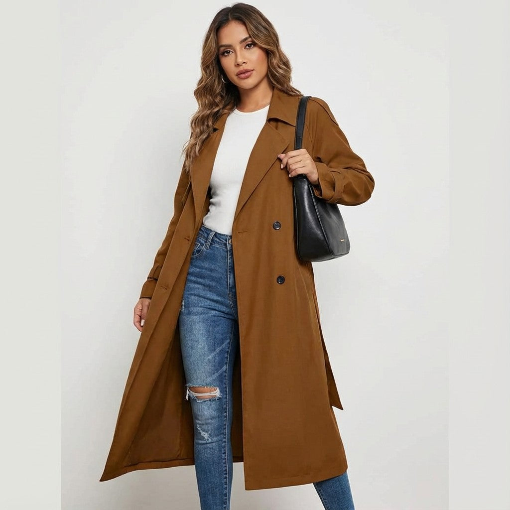 Kiki | Lange trenchcoat met klassieke knopen