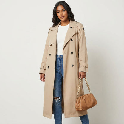 Kiki | Lange trenchcoat met klassieke knopen
