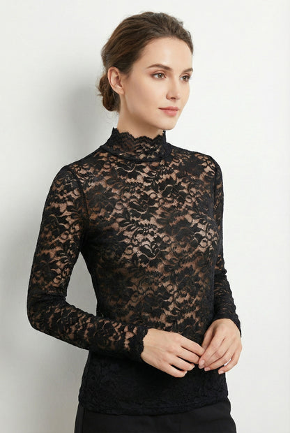 Eva | Kanten blouse met lange mouwen