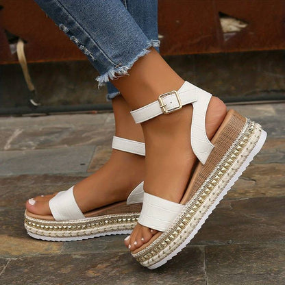 Mara | Plateausandalen met enkelband