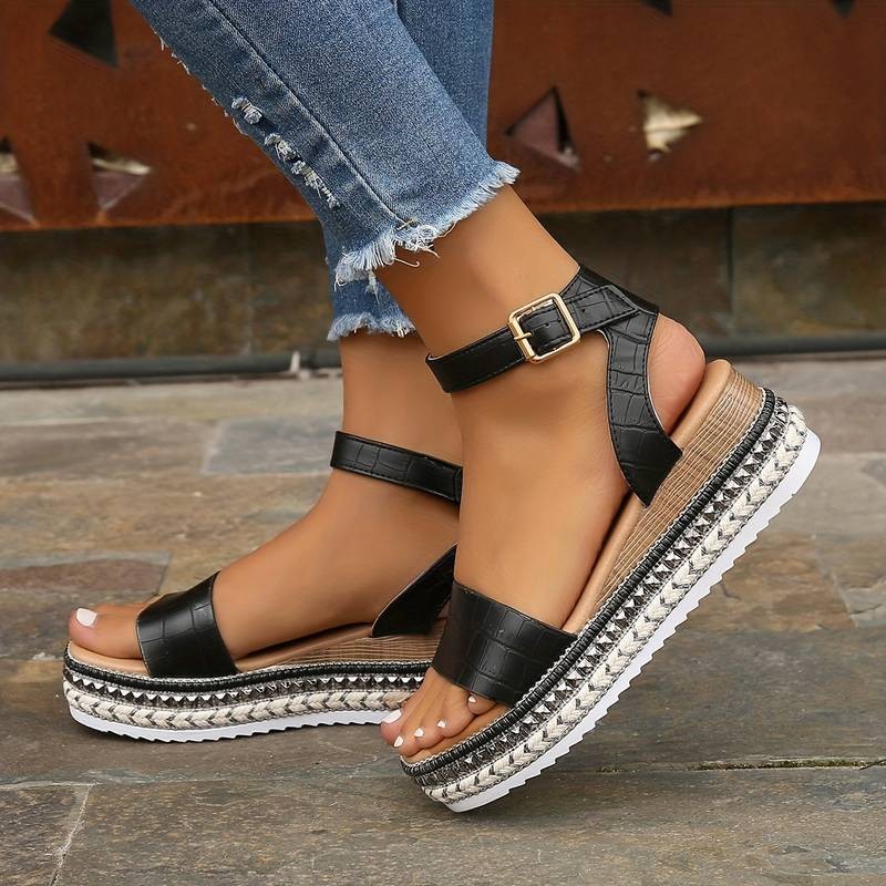 Mara | Plateausandalen met enkelband