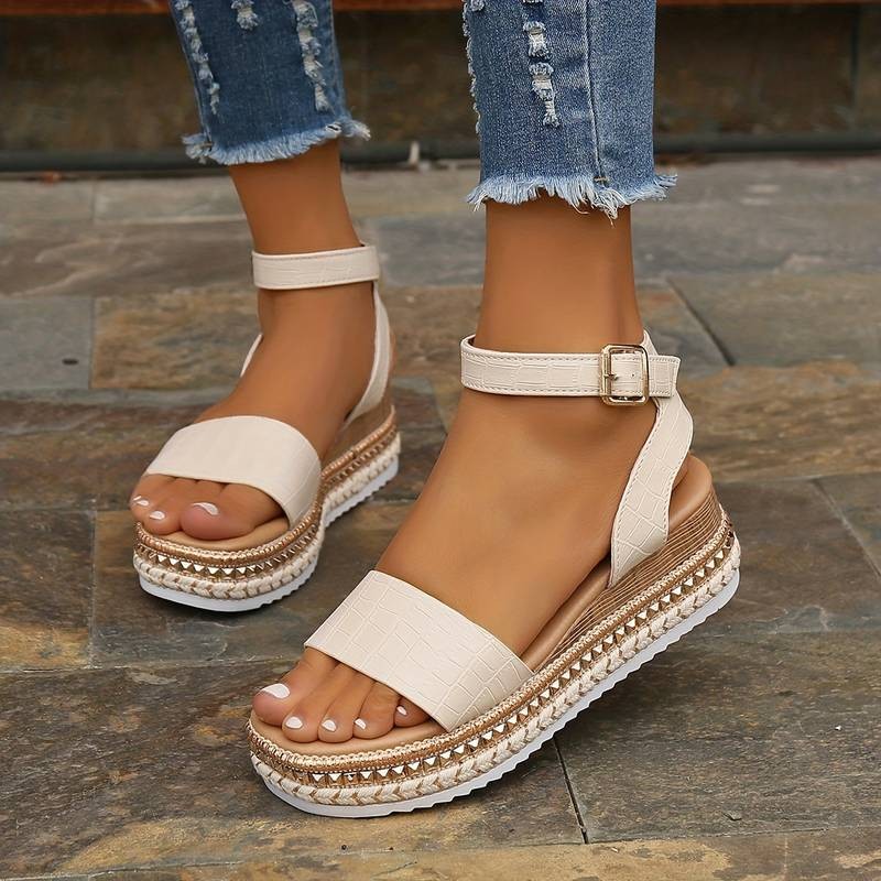 Mara | Plateausandalen met enkelband