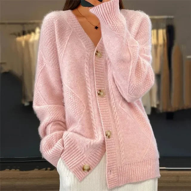 Truus | Kasjmieren cardigan met parelknopen