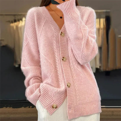 Truus | Kasjmieren cardigan met parelknopen