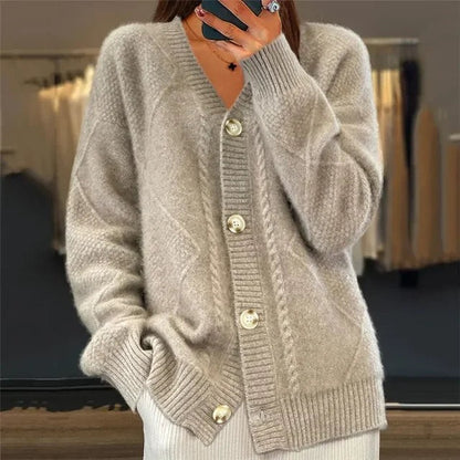 Truus | Kasjmieren cardigan met parelknopen