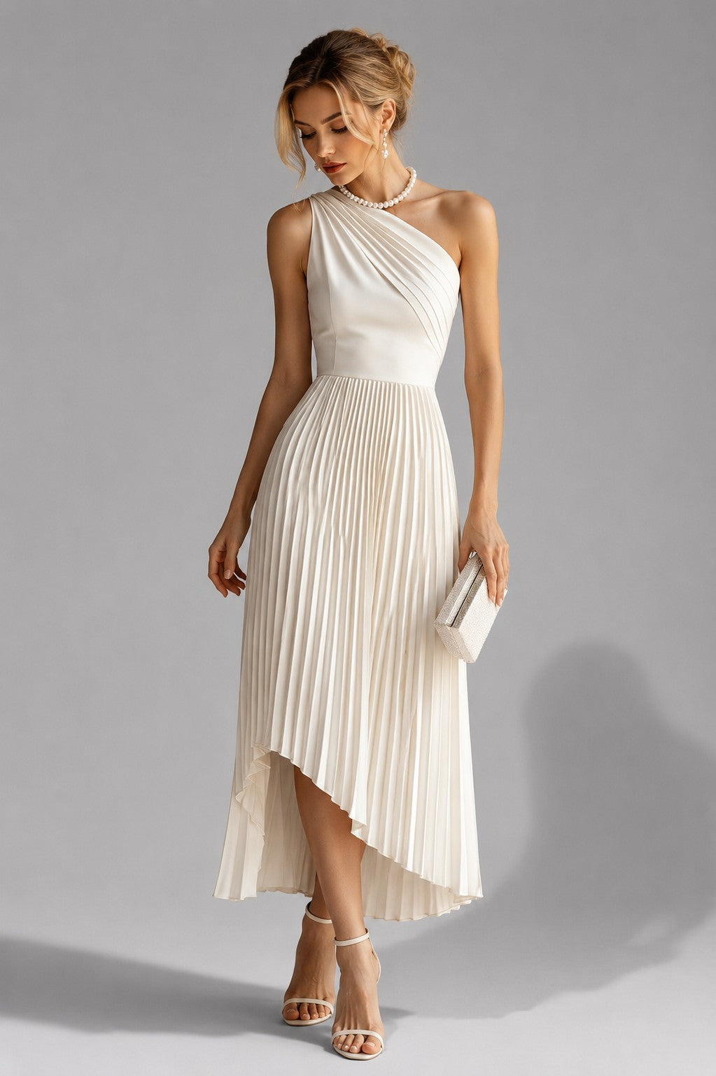 Sonja | Asymmetrische midi-jurk met plissé