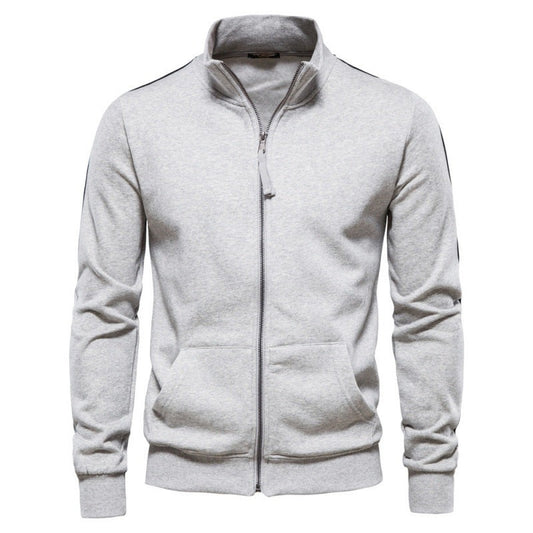 Aart | Sweatvest met rits en staande kraag
